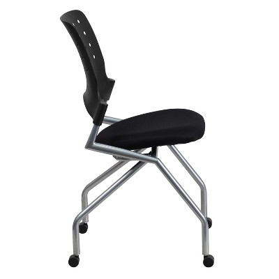 Galaxy Mobile Nesting Reception Chair in Black Fabric and Metal