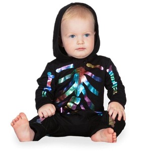 Tipsy Elves Baby / Toddler Iridescent Skeleton Costume for Halloween - Shiny Skeleton Halloween Costume - 1 of 2