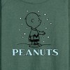 Women's - Peanuts - Charlie Snow Lightweight French Terry Wide Neck Long Sleeve Shirt - 2 of 4