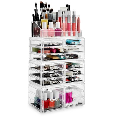 Casafield 4-Piece Acrylic Makeup Organizer & Jewelry Storage Set