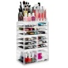 Casafield Makeup Cosmetic Organizer & Jewelry Storage Display Case, Clear Acrylic Stackable Storage Drawer Set - image 3 of 4