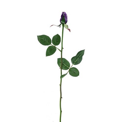 Allstate Floral 22.5" Purple Single Budding Artificial Spring Rose Pick