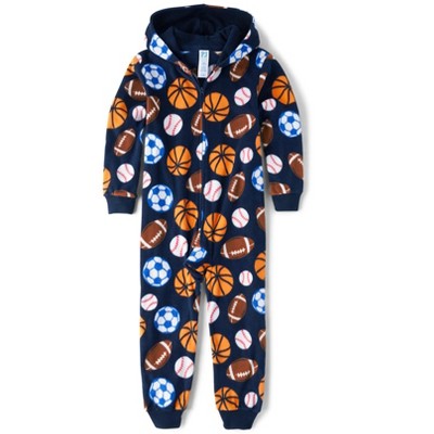 The Children's Place Boys Long Sleeve Sports Microfleece One Piece Pajamas