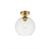 Elegant Lighting Baxter 1 Light Brass Flush Mount With Clear Glass - 3 of 4