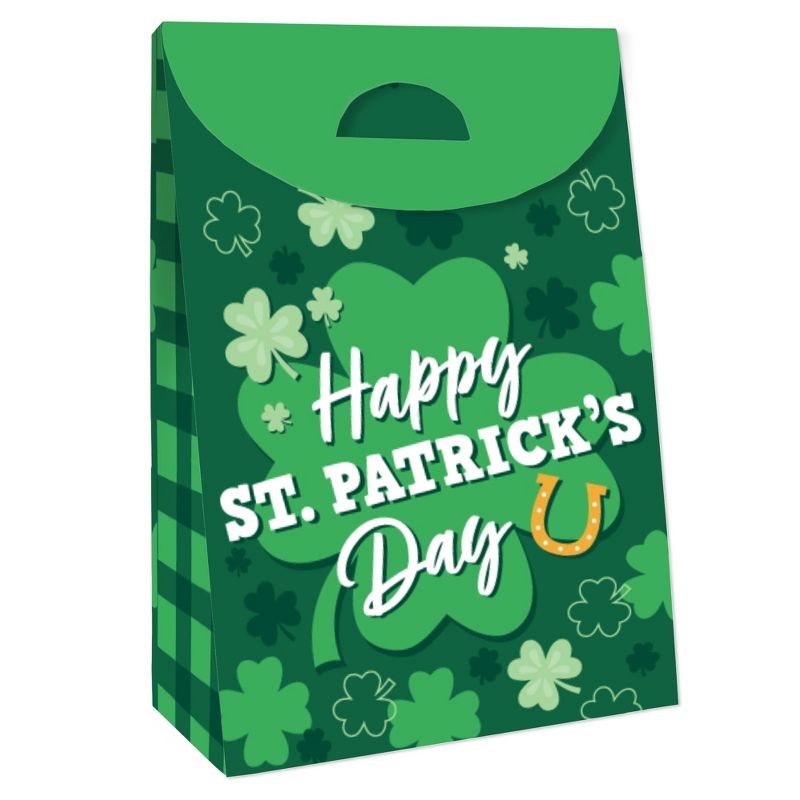 Big Dot of Happiness Shamrock St. Patrick's Day - Saint Paddy’s Day Gift Favor Bags - Party Goodie Boxes - Set of 12, 4 of 10