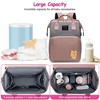 Babyluv"Waterproof Multifunctional Diaper Bag Backpack with Insulated Pockets, USB Port, and Changing Pad"Pink - 2 of 4