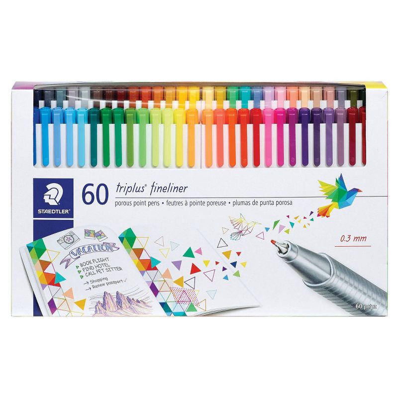 60pk Porous Point Pens Triplus Fineliner Multiple Colored Ink - Staedtler, 1 of 7