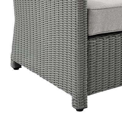 Bradenton Elegance Gray Wicker Armchair with Moisture-Proof Cushions
