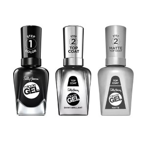 Sally Hansen Miracle Gel Nail Color Trio Pack - Onyx-pected Shiny Top Coat & Matte Top Coat - 1.5 fl oz - 1 of 4