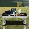 Syemin Folding Tables Adjustable 2ft Portable Pinic Table, Folding Camping Table, Foldable Lightweight Patio Side Table, Black, 23.82"*15.83"*23.63" - 2 of 4