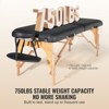VEVOR Professional Wide Massage Table 30" W, Heavy Duty Folding Massage Table,  8-Level Height Adjustable Facial Salon Tattoo Bed,Black - 3 of 4
