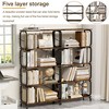 Kumasinova 5-Tier Industrial Tall Bookshelf,Retro Bookcase with Metal Frame,Storage Shelves for Bedroom,Living Room and Home Office Furniture - 3 of 4