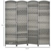 NicBex Room Divider Folding Hand-Woven Privacy Screen with Wood Legs Partition for Home & Office - 3 of 4