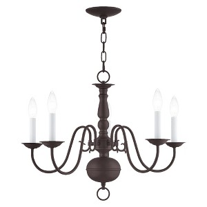 Livex Lighting Williamsburgh 5 - Light Chandelier in  Bronze - 1 of 2