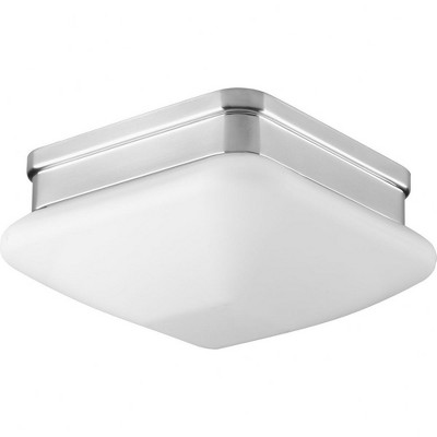 Progress Lighting, Appeal Collection, 1-Light Flush Mount, Polished Chrome, Opal Glass Shade