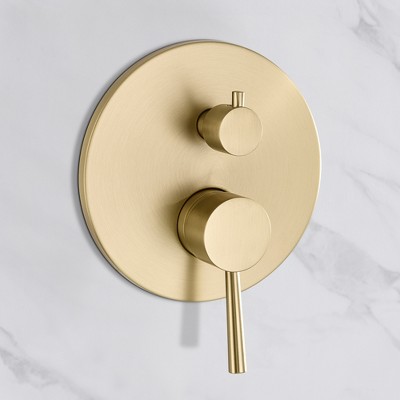 Brushed Gold Brass Rain Shower System with Handheld