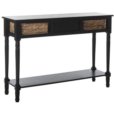 Transitional Gray 45" Wood and Metal Console Table with Storage