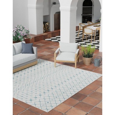 Unique Loom Trellis Geometric Indoor/Outdoor Woven Area Rug