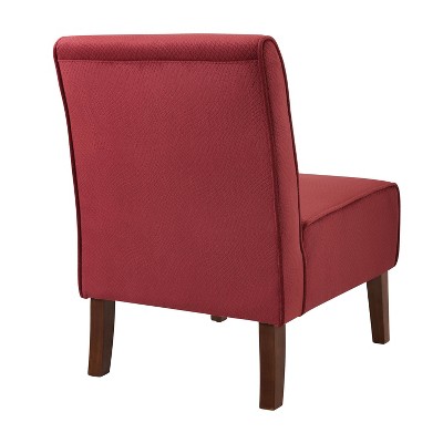 Elegant Coco Slipper Accent Chair in Luxurious Red with Sturdy Wood Frame