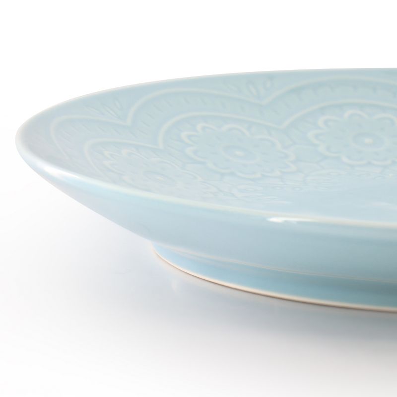 Gibson Hometrends Alemany 10.6 Inch Round Stoneware Dinner Plate Set in Aqua, 5 of 7
