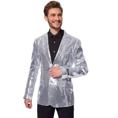 Men's Suitmeister Sequins Red Shiny Slim-Fit Christmas Party Blazer
