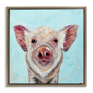 Stupell Industries Babe Screen Piglet Floating Frame Canvas Art - 1 of 4
