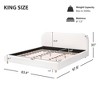 King Size Platform Bed with Curve-Shaped Design Headboard - 3 of 4