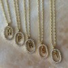 Adornia 14k Gold Plated Floating Letter CZ Frame Necklace - 2 of 2