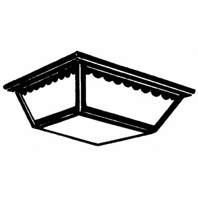 Matte Black and Textured Glass 2-Light Flush Mount