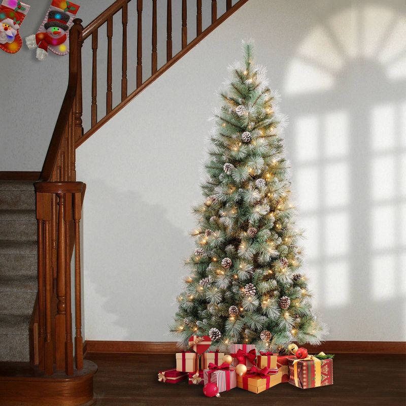 National Tree Company First Traditions Pre-Lit Perry Pine Hinged Artificial Christmas Tree Clear Lights, 3 of 5