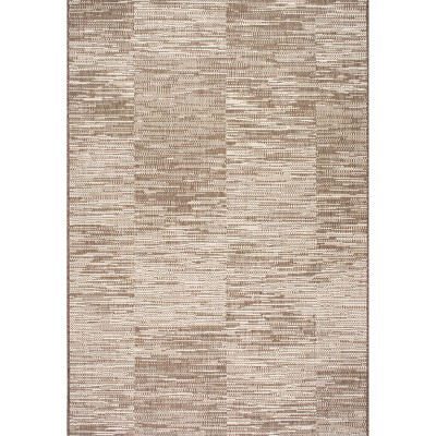 Reversible Striped Synthetic 64" Rectangular Easy-Care Area Rug