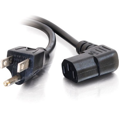 C2G 14ft 18 AWG Universal Right Angle Power Cord (NEMA 5-15P to IEC320C13R) - 14ft