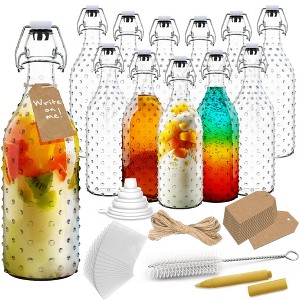 Nevlers 17 oz Dotted Round Swing Top Glass Bottle Set - 1 of 4