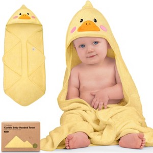 KeaBabies Cuddle Baby Hooded Towel, Organic Baby Bath Towel, Hooded Baby Towels, Baby Beach Towel for Newborn, Kids - 1 of 4