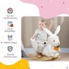 Whisen Toddler Plush Rabbit Rocking Horse with Carrot Toy, Sounds, Safety Belt, Foot Pedals, Riding Rocker Toy Gift for 18-36 months - White - 3 of 4