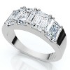 Pompeii3 2 1/4Ct Tetrad Diamond Ring Emerald Cut Anniversary Band 14k Gold/Pt Lab Created - 3 of 4