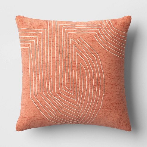 Geometric Burn Out Velvet Throw Pillow