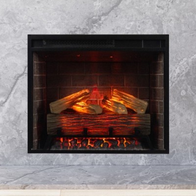 Modern Ember Uptown 28 Inch Electric Fireplace Insert, Works with Alexa/Google