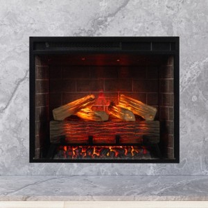 Modern Ember Uptown 28 Inch Electric Fireplace Insert, Works with Alexa/Google - 1 of 4