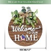 Attop Interchangeable Welcome Sign - 12" Rustic Round Wood Wreath for Front Door, All-Seasons Holiday Decor (Halloween Christmas) Farmhouse - 3 of 4