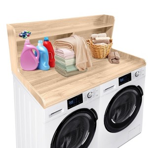 TROPOW 2-Tier Laundry Countertop (54"x27.55"x19.68"), Washer/Dryer Cover with 2.75" Edge Rails&Anti-Slip Pads for Laundry Room Storage - 1 of 4