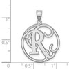 Black Bow Jewelry Rhodium Plated Sterling Silver Fancy Script Initial A-Z Pendant, 20mm - 4 of 4