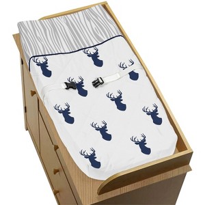 Sweet Jojo Designs Changing Pad Cover - Navy & White Stag, Blue