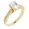 Pompeii3 1 1/10 Ct Moissanite & Lab Created Diamond Engagemeng Ring 10k Yellow Gold - 4 of 4