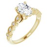 Pompeii3 1 1/10 Ct Moissanite & Lab Created Diamond Engagemeng Ring 10k Yellow Gold - image 4 of 4