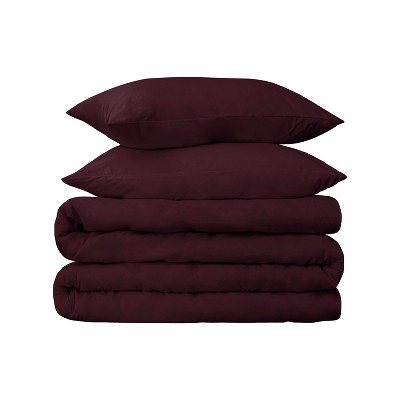 650-Thread Count Cotton Solid Duvet Cover and Sham Set by Blue Nile Mills