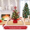 Small Christmas Tree with Top Star & Lights, Tabletop Artificial Pine Tree with Red Berries & Pine Cones - 4 of 4