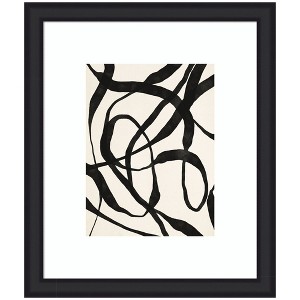 Kate and Laurel Framed Art Black Twist 4 by Alicia Bock, 23x27, Oliver Black Narrow - 1 of 4