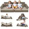 INFURNIC Baby and Toddler Learning Toys Kids Play Couch Modular Set For Creative Play, Joy And Fun Daily, Khaki, 59.1"*26"*17.9" - 4 of 4