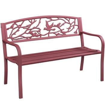 Yaheetech Patio Garden Bench with Backrest and Armrest